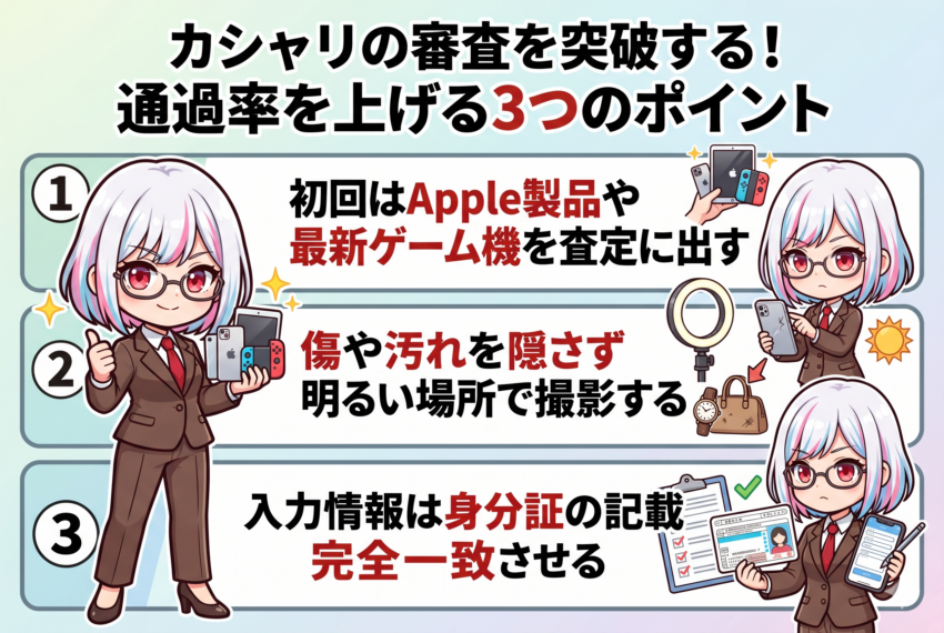 カシャリの審査通過率を上げるポイント