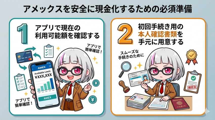 アメックスを安全に現金化するための準備