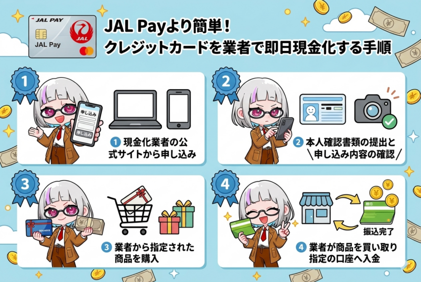 JAL Payより簡単なクレジットカード現金化する手順
