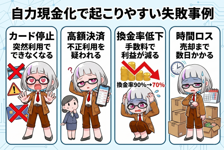 自力で商品を現金化して大損した