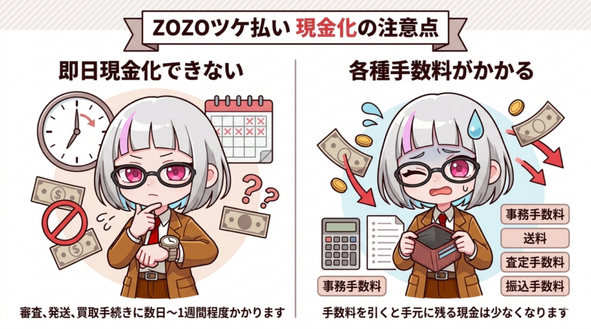 ZOZOツケ払い現金化の注意点