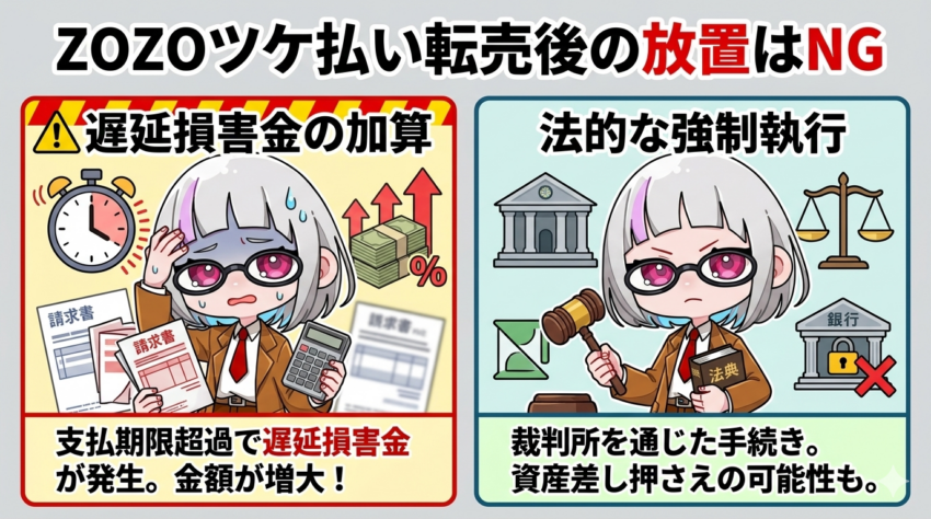 ZOZOツケ払い転売後の放置はNG