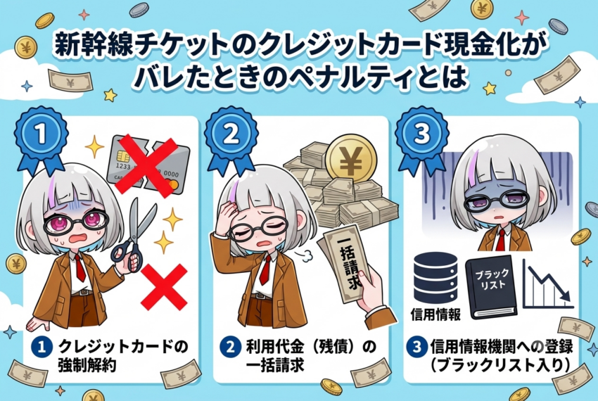 新幹線チケットのクレジットカード現金化 リスク