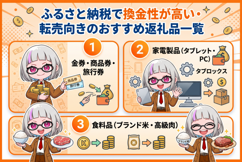 ふるさと納税で換金性が高い・転売向きのおすすめ返礼品一覧