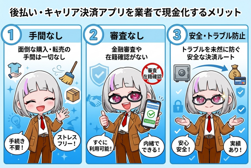 後払い・キャリア決済アプリを業者で現金化するメリット
