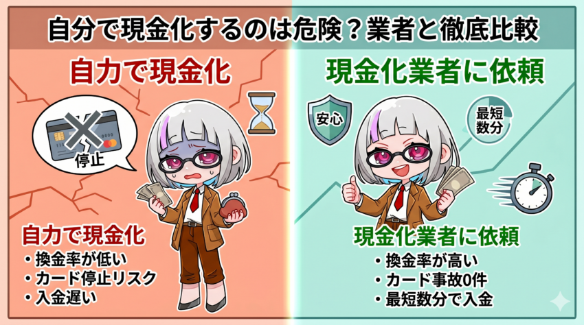 自分で現金化するのは危険?