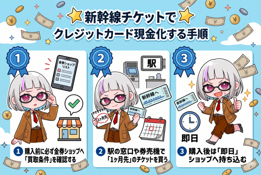 新幹線チケットでクレジットカード現金化する手順
