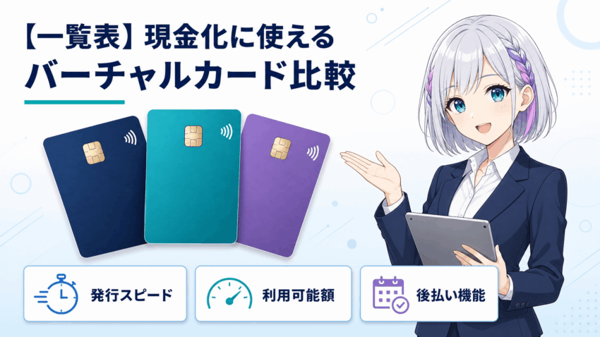【一覧表】現金化に使えるバーチャルカード比較