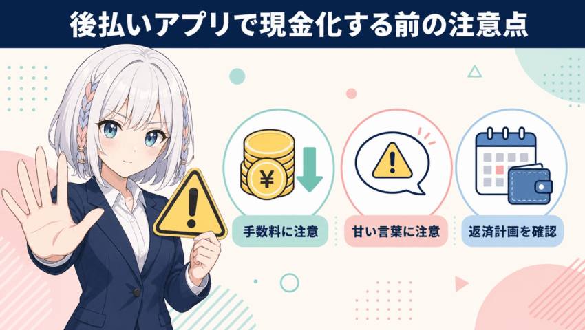 後払いアプリで現金化する前の注意点