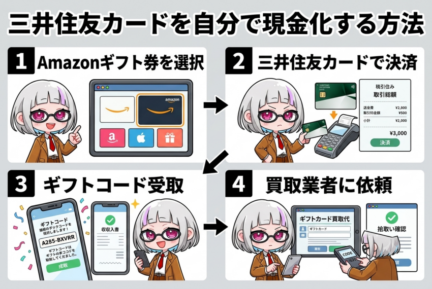 三井住友カードを自分で現金化する方法