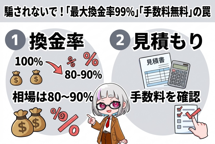 換金率と手数料の罠