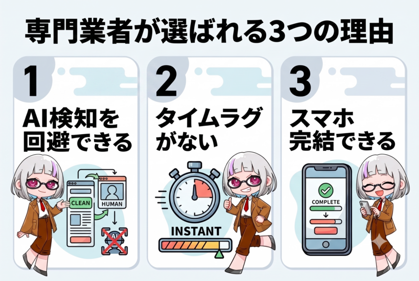 専門業者が選ばれる3つの理由
