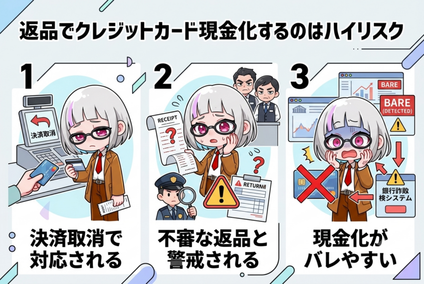 返品でクレジットカード現金化はハイリスク