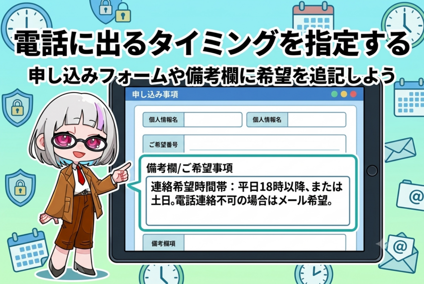 電話に出る時間を指定する