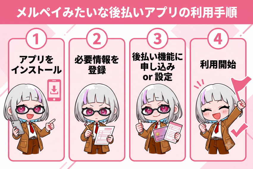 メルペイみたいな後払いアプリの利用手順
