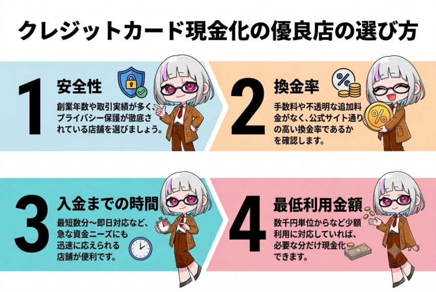 クレジットカード現金化の優良店の選び方