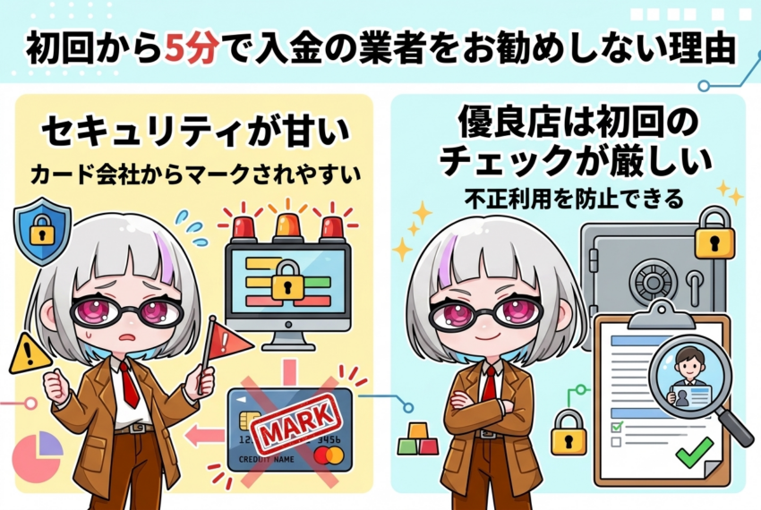 初回5分入金の業者を勧めない理由