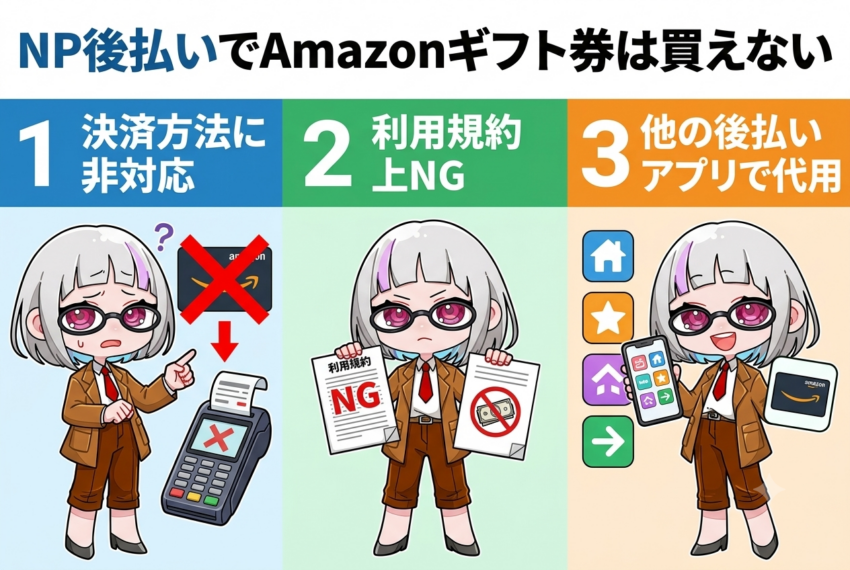 NP後払いでAmazonギフト券は買えない