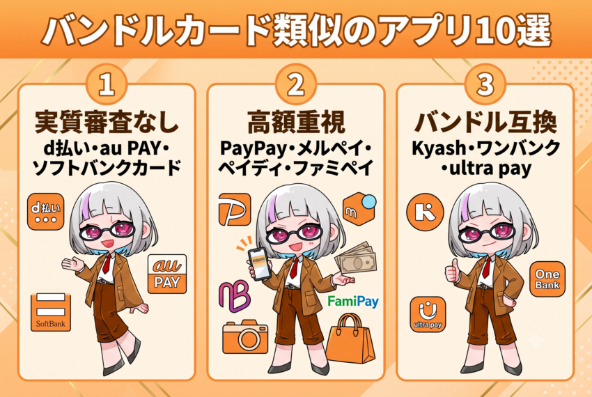 バンドルカード類似アプリ一覧