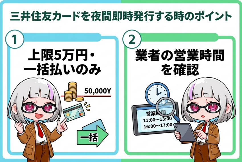 三井住友カード夜間即時発行のポイント