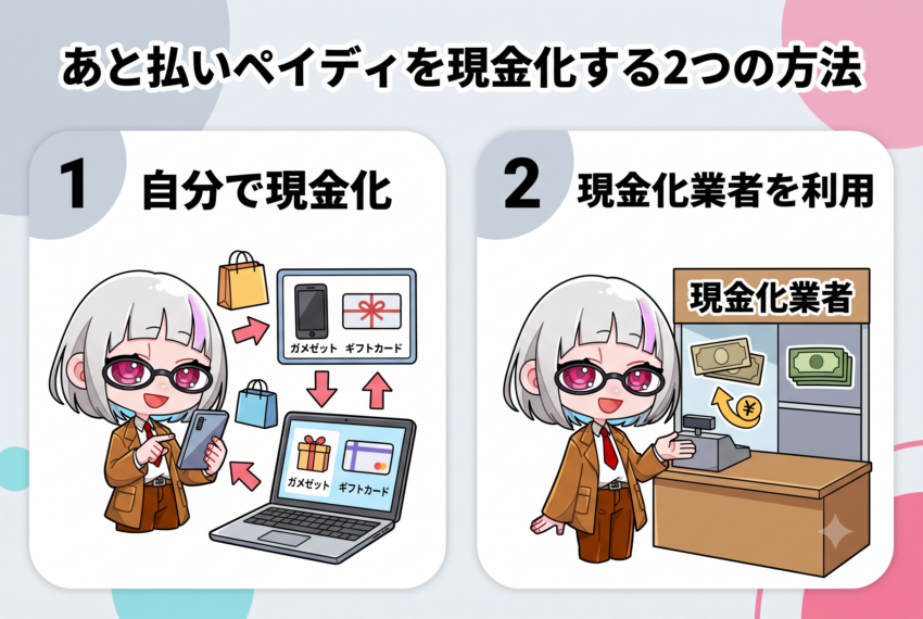 あと払いペイディを現金化する2つの方法