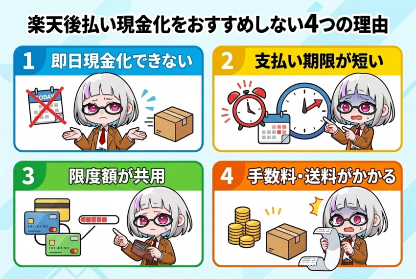 楽天後払いをおすすめしない理由