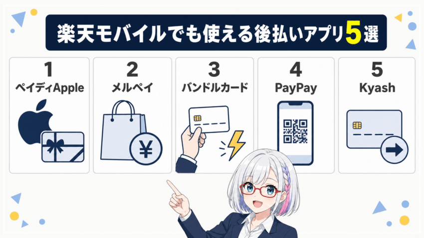 楽天モバイルユーザーが「今すぐ」現金を作れる後払いアプリ5選