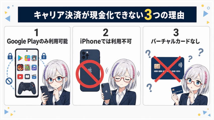 楽天モバイルのキャリア決済が現金化できない3つの理由